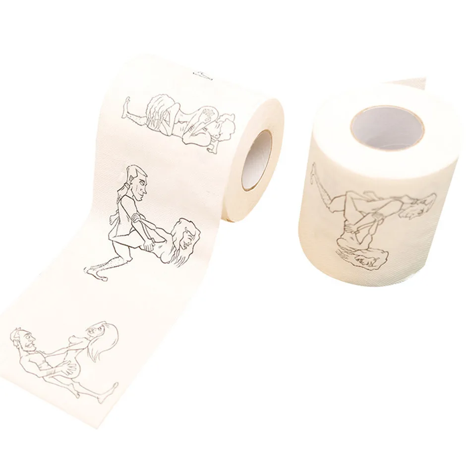 4 Roll Toilet Paper Funny Printed Tissue Prank Pattern Rolling Gift for Home Kitchen | Красота и здоровье