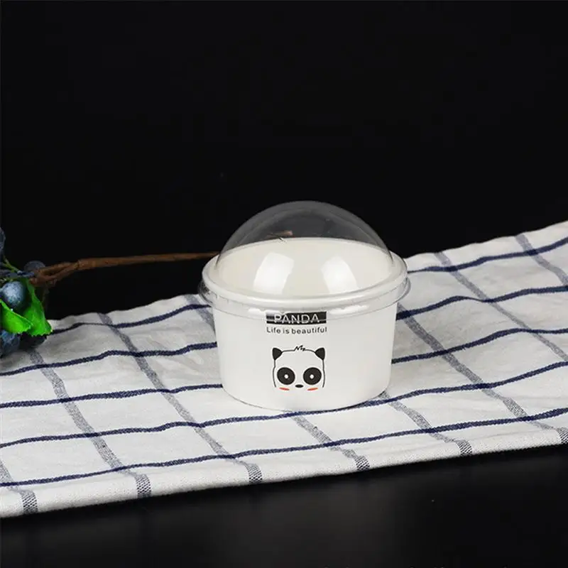 Одноразовые чашки с крышками 100 шт. 85/200 мл милая чашка для мороженого животными