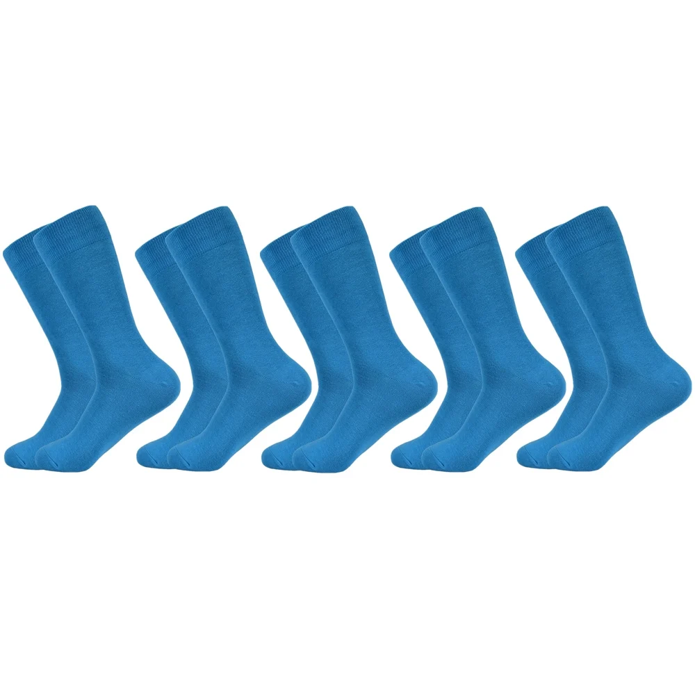 5 pairs socks-A12 Мужские носки, новинка, одноцветные хлопковые носки, черные, синие, красные, фиолетовые, желтые, зеленые носки, цветные, Полноразмерные, Классические мужские носки - Цвет: 5 pairs socks-A12