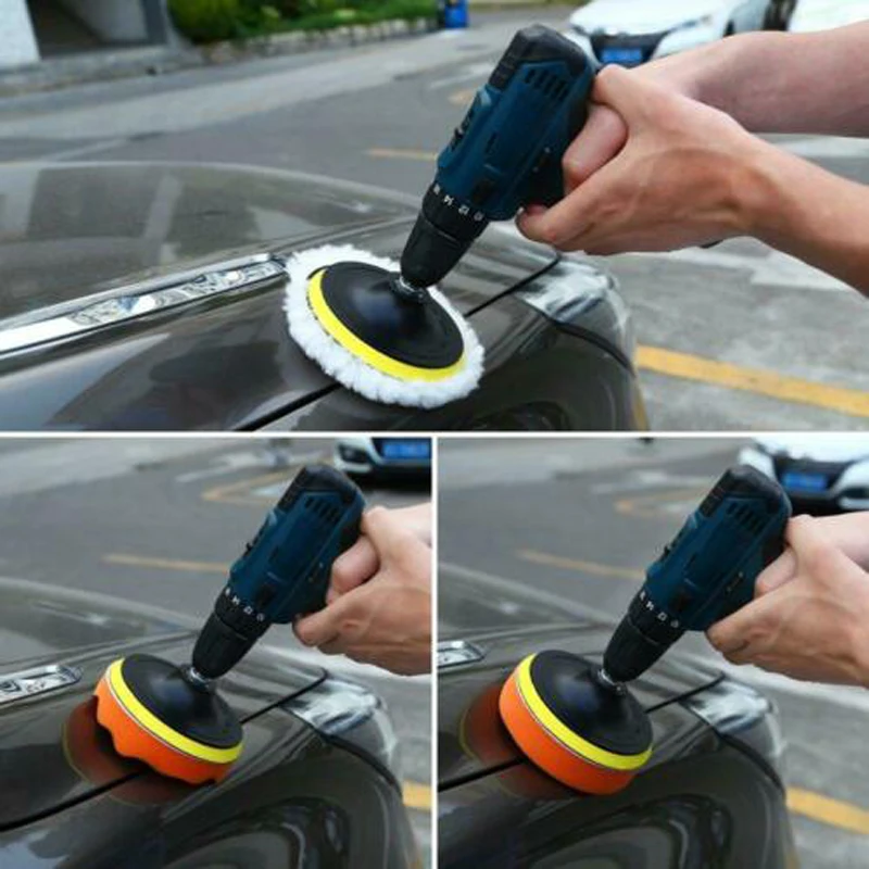 

12pcs 3" Buffing Sponge Polishing Pad Hand Tool Kit For Car Polisher Compound Polishing Drill Adapter Waxing Compound Tools