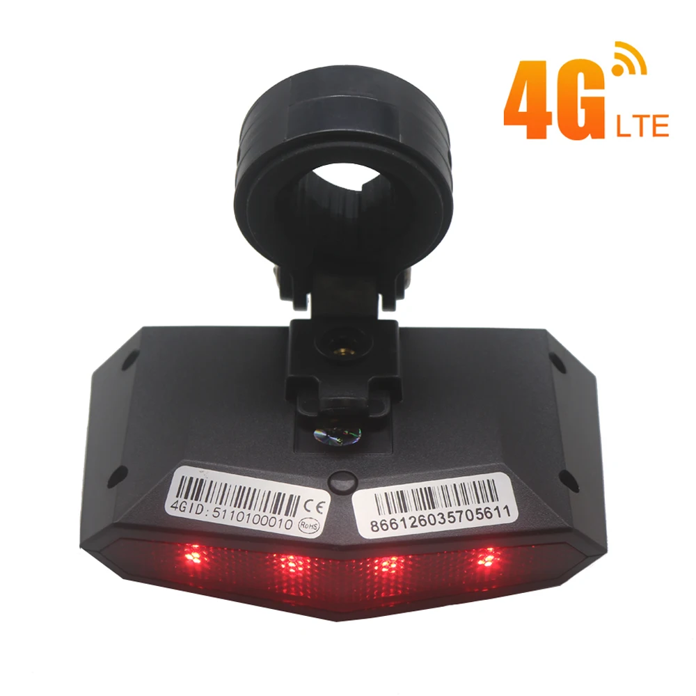 Глобальная поддержка 4G GPS трекер на велосипед светодиодный светильник