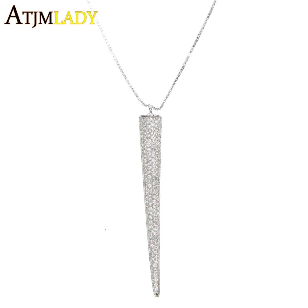 Прямая продажа колье ожерелье Длинная подвеска из стерлингового серебра 925 пробы