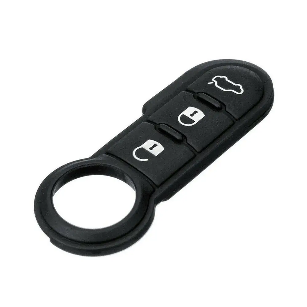 1 PC Black Rubber Fob Key Remote 3 Button Pad For Fiat 500 Panda Abarth Punto Car | Автомобили и мотоциклы