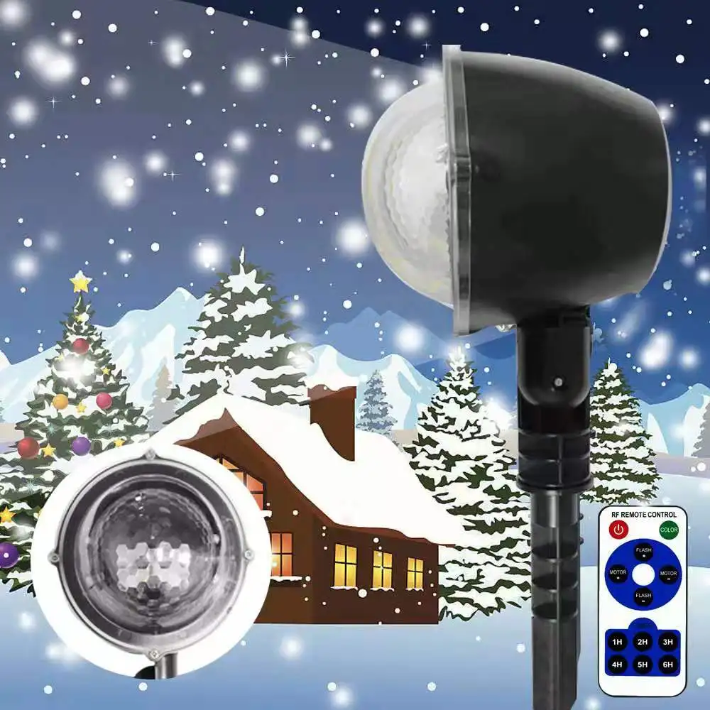 Светодиодный прожектор с эффектом снегопада светильник Открытый рождественский