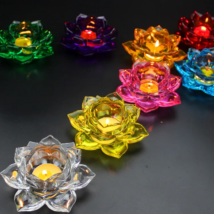 Прямая поставка хрустальные подсвечники в форме лотоса подсвечник виде чаши