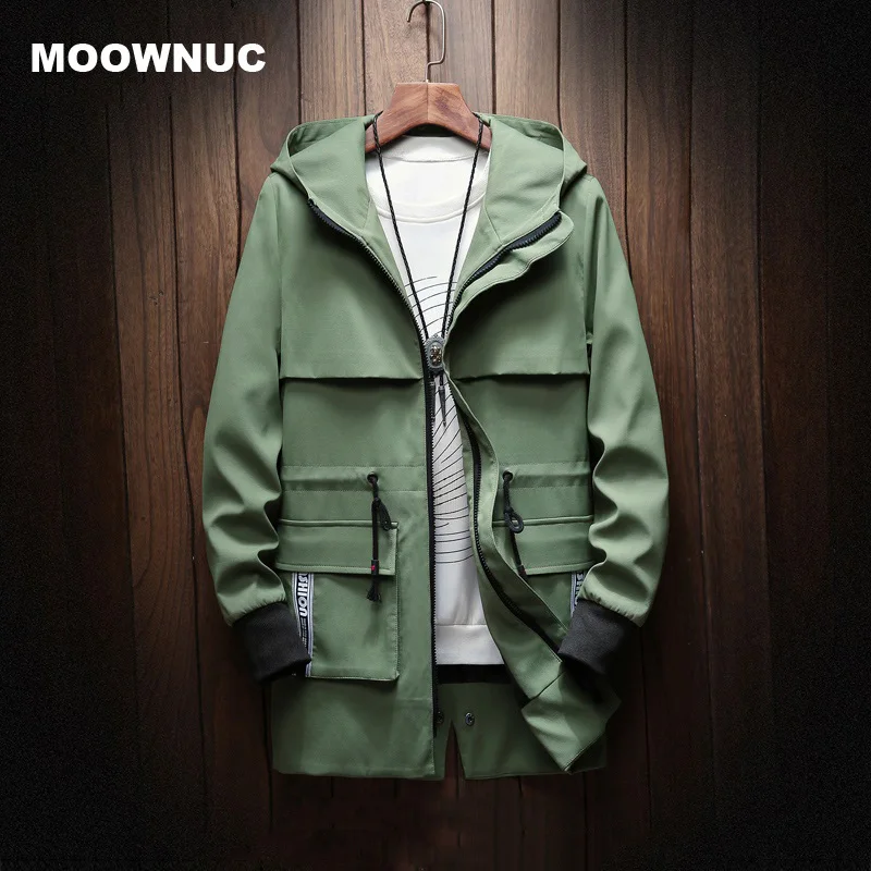 

MOOWNUC, мужской Тренч, 2019, модный, размера плюс, базовая верхняя одежда, мужская ветровка, длинные пальто, мужская куртка, пальто, повседневная, ...