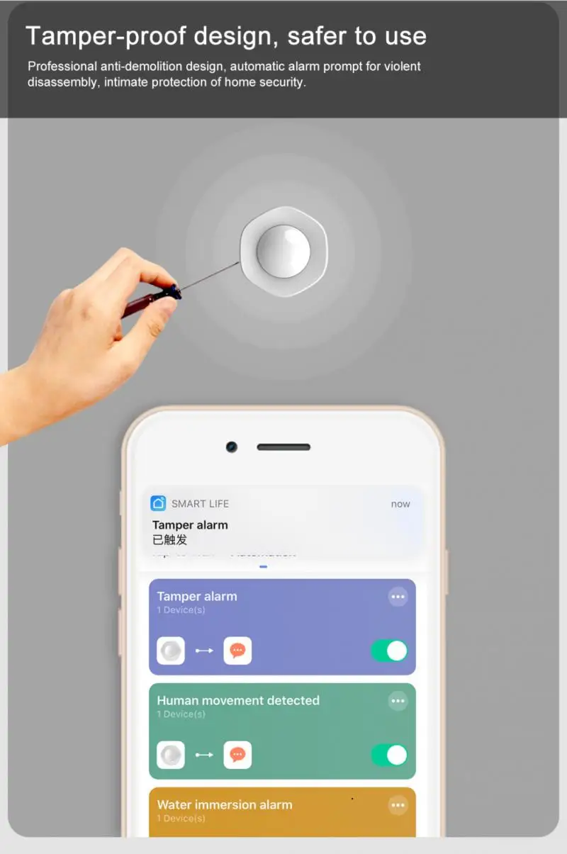 

Tuya WiFi PIR Motion Sensor Wireless Infrared Detector Security Burglar Alarm Sensor Smart Life APP Control Compatible