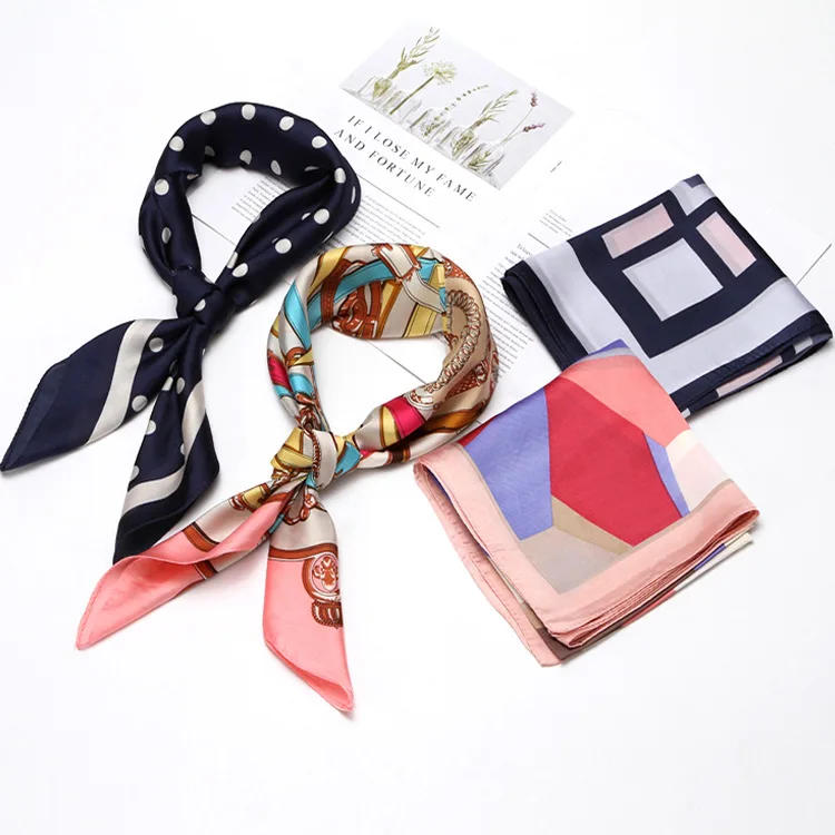 Новый сатиновый искусственный шелк простой модный универсальный маленький