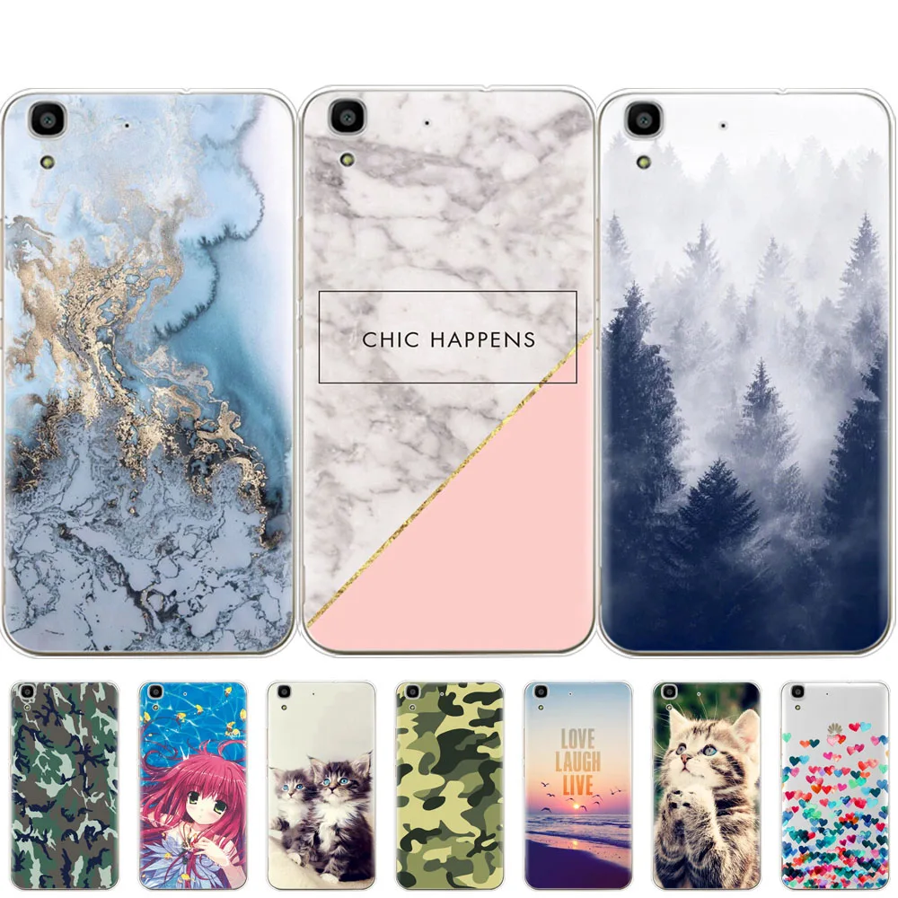 Чехол для huawei honor 4a y6 2015 чехол Силиконовый ТПУ милый Huawei Y6 мягкий бампер fundas etui