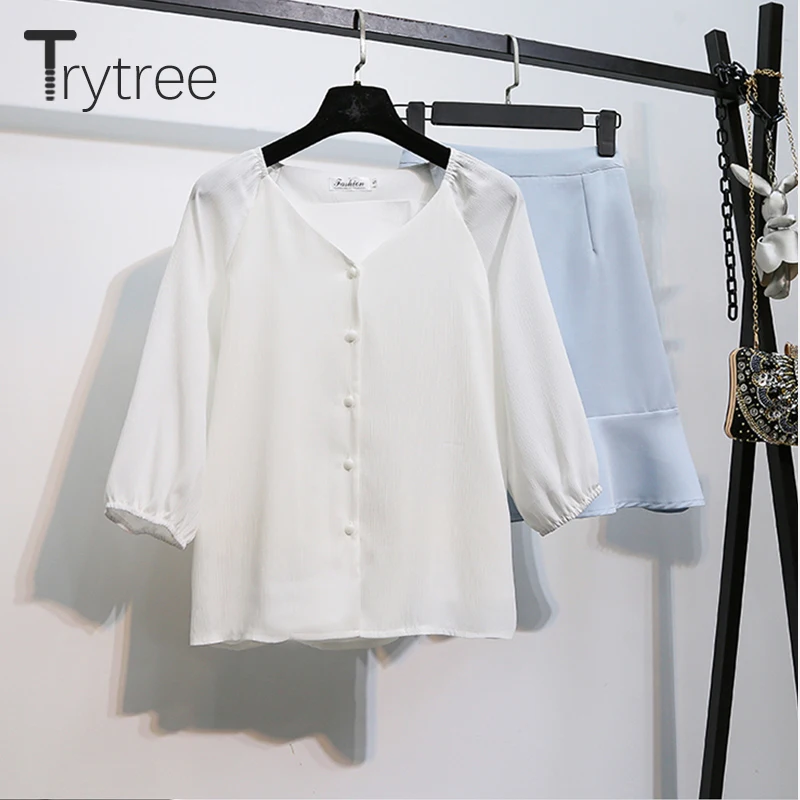 Осенний Женский комплект из двух предметов Trytree повседневный однобортный Топ с V