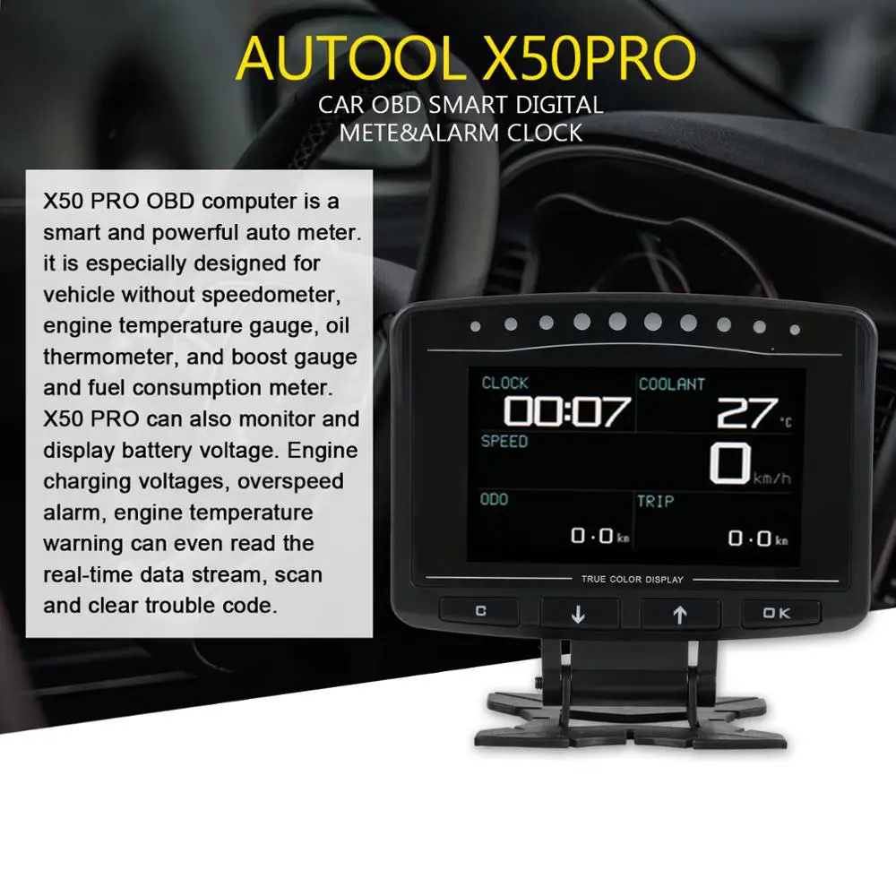 AUTOOL X50plus X50pro X60 Автомобильный дисплей HUD Дисплей автомобильный проектор OBD 2 калибра цифровой спидометр диагностический инструмент