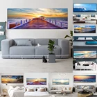 Современные плакаты с природным пляжным пейзажем, принты на закате, настенная Картина на холсте, настенные картины для гостиной, домашний декор