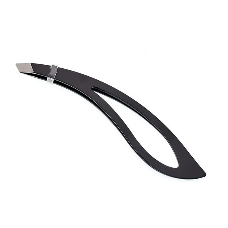 

Пинцет для бровей черного цвета, 1 шт., инструмент для макияжа, из нержавеющей стали