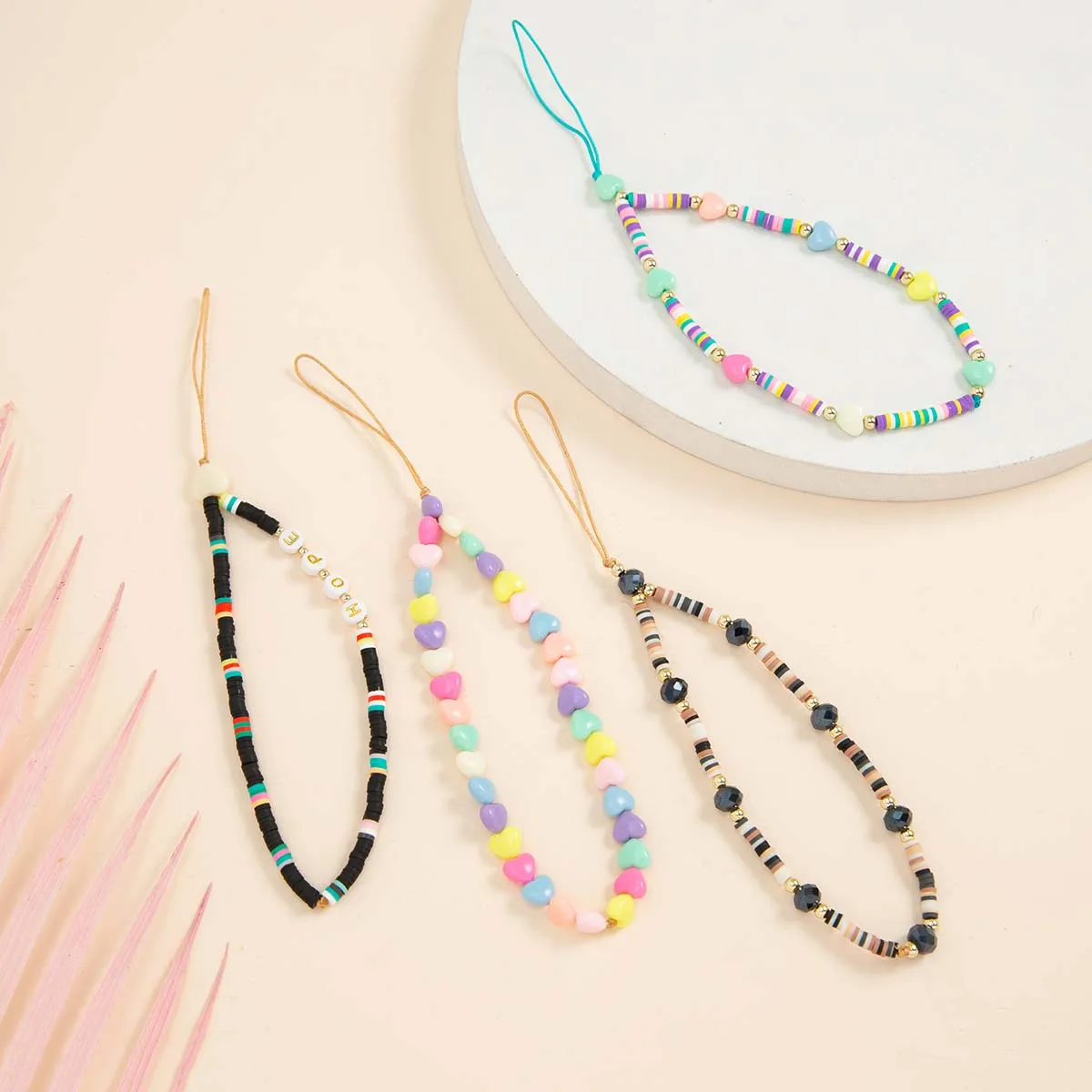 Mobile Phone Strap Silicone Bead Chain Flower Pendant Soft Pottery for Cell Case Hanging Cord Necklace Lanyard | Мобильные телефоны