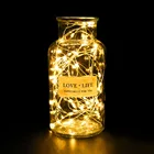 Светодиодная гирлянда с медным проводом, сказочные огни, Рождественская гирлянда на батарейках, внутреннее украшение для спальни, дома, свадьбы, нового года