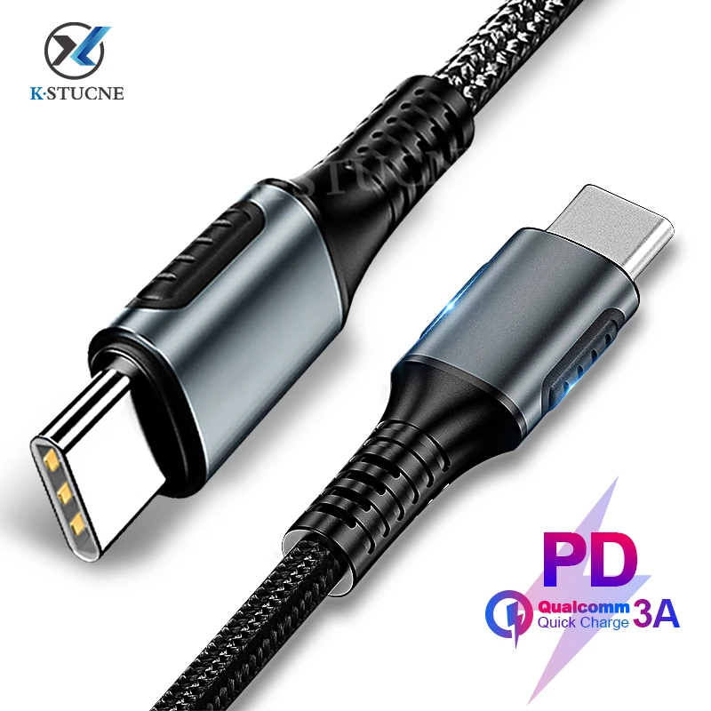 Кабель usb type-C-USB C для samsung S9 Oneplus 7 Pro QC 3,0, кабель для быстрой зарядки и передачи данных для Redmi K20 Note 8 7 Pro, шнур для зарядки USBC