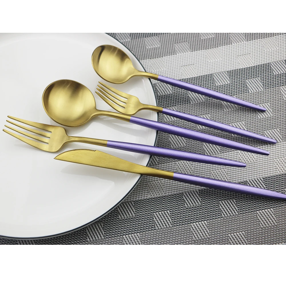 Набор столовых приборов золотистого цвета из нержавеющей стали 304 набор ножей