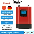 PowMr Esmart3 40A 60A MPPT контроллер солнечной батареи 12В24В36В48В Автоматическая светильник ка ЖК макс. 150VDC входной энергосберегающий порт RS485