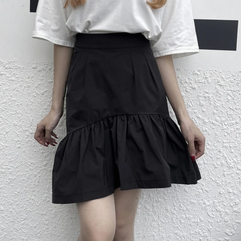 

2021 Vintage Women Skirts High Waist Sexy Summer Korean Ins Harajuku Style Retro Style Black Bf Bag Hip A Line Short Skirt Tide