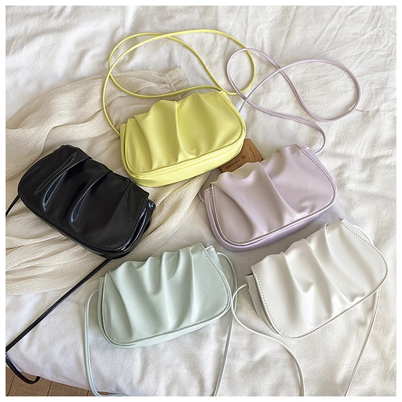 

Женские милые маленькие сумки через плечо, однотонная сумка через плечо в форме облака, кошелек для сотового телефона, сумки-мессенджеры