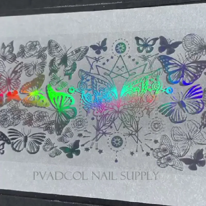 

Holographic Transfer Nail Foil Butterfly Nail Art Transfer Foils Sticker Tip Decal Decoration Design