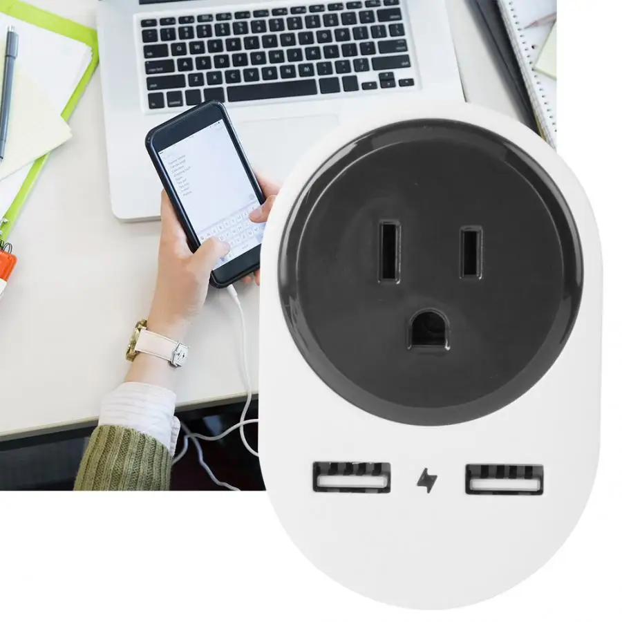 Дорожный адаптер питания с двойным USB разъемом EU to US японское быстрое зарядное