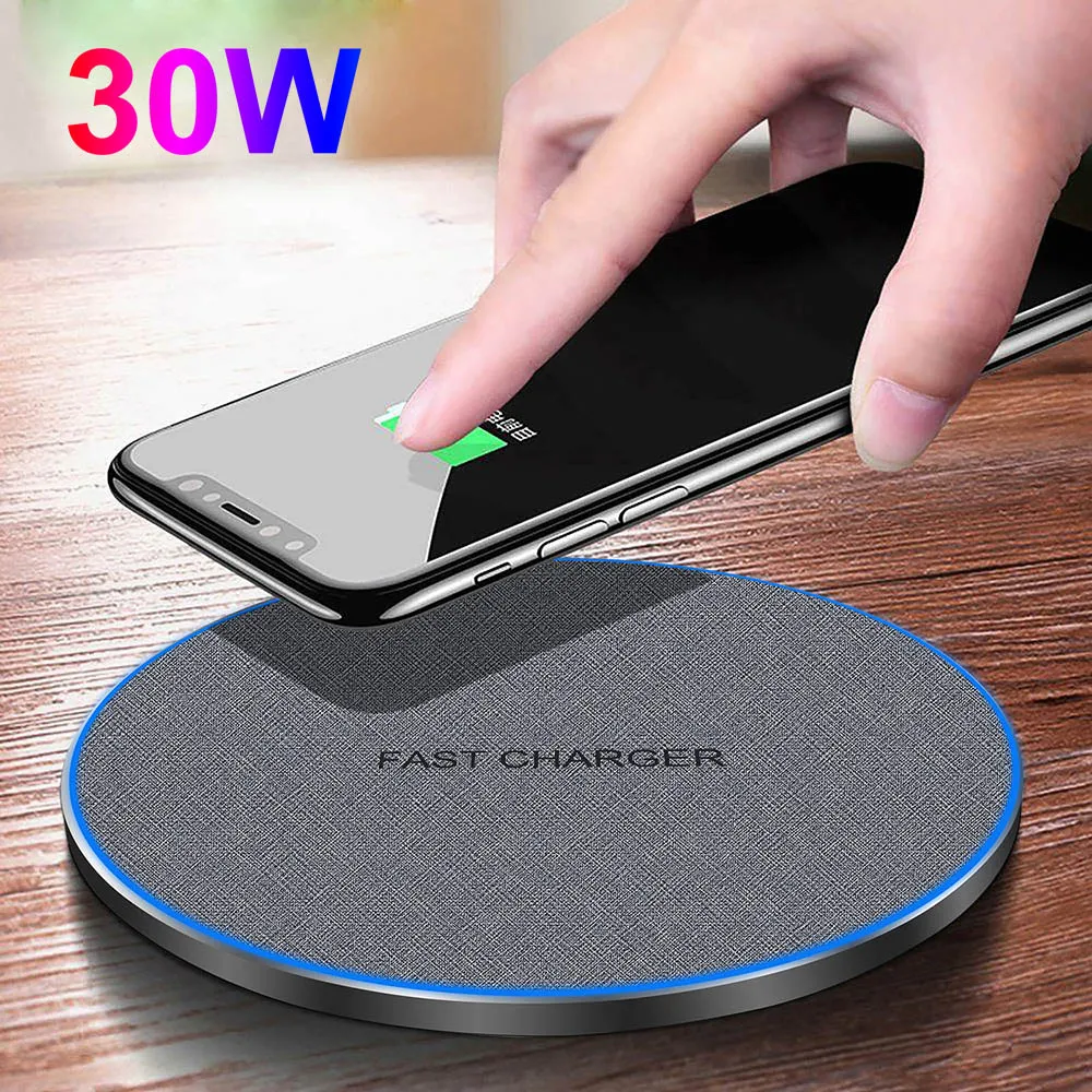 FDGAO 30W Fast Wireless Charger For Samsung Galaxy S21 S20 S10 Qi Induction Charging Pad for iPhone 13 12 11 Pro XS Max XR X 8 wireless chargers