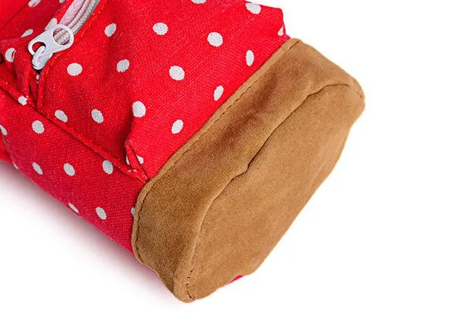 Корейский вместительный холщовый рюкзак новинка Женский пенал в горошек футляры