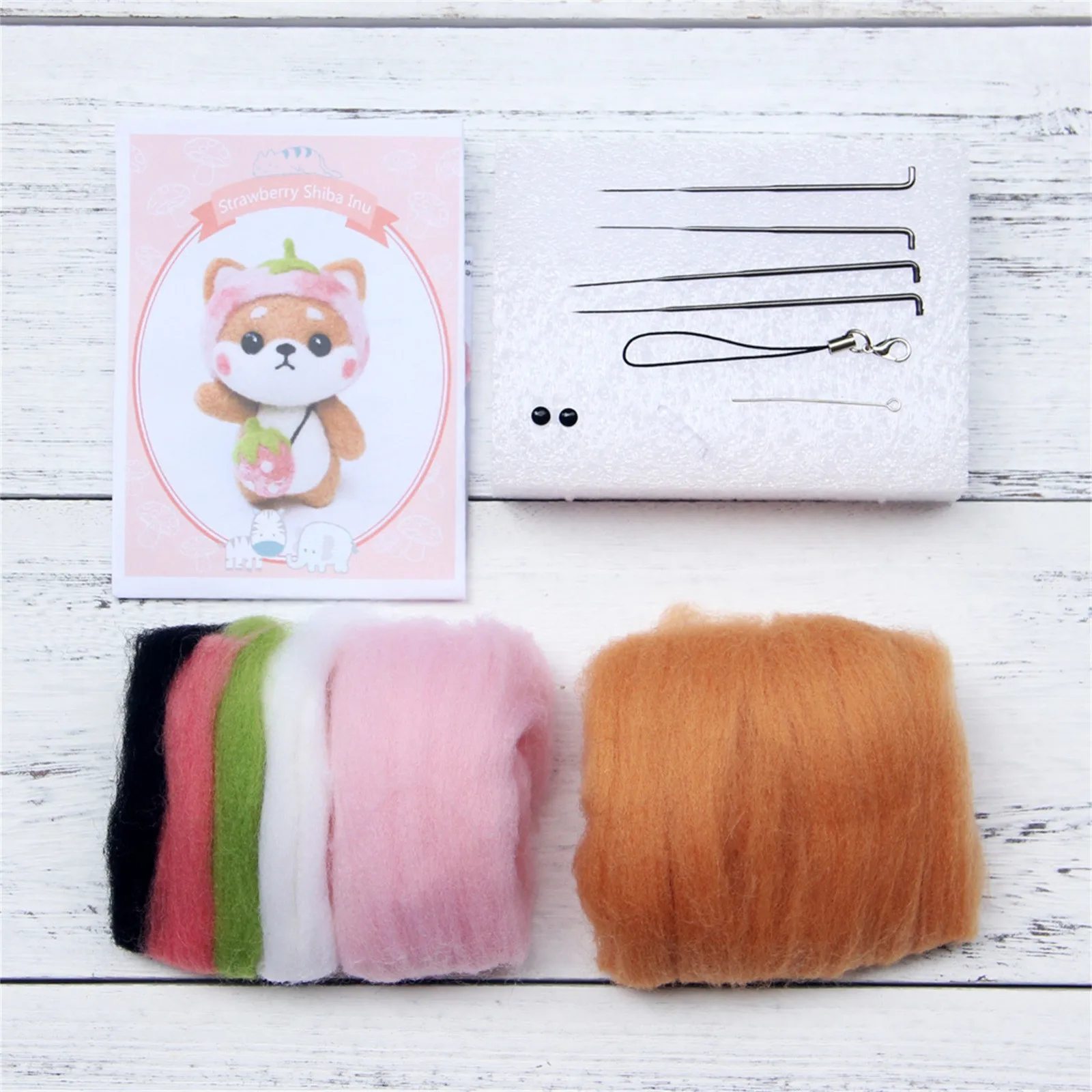 

Cute Dog Pattern Handmade DIY Poke Wool Felts Material Production Package Funny Educational Toys For Kids DIY Knitting #4