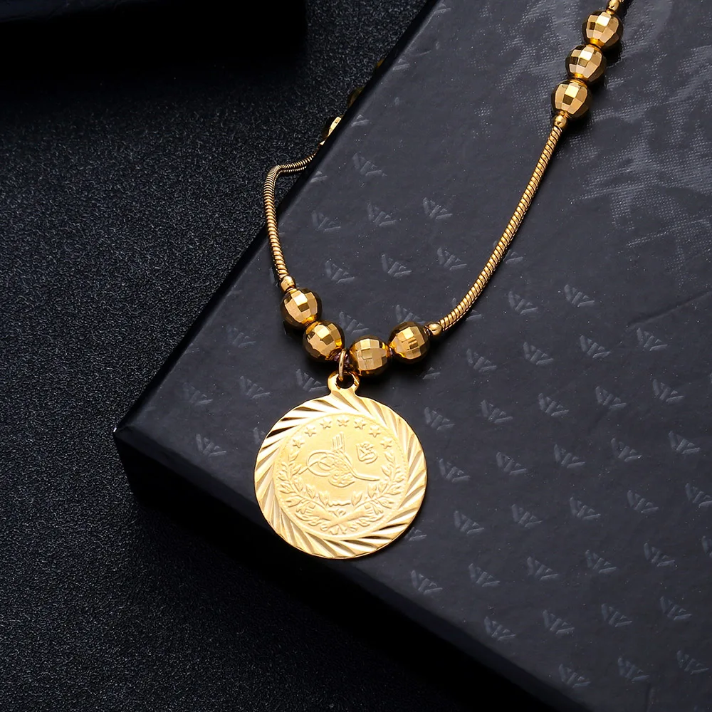 Мусульманские старинные монеты ожерелья золотого цвета арабские деньги знаки