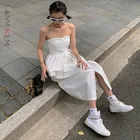 LANMREM 2022 новый летний модный женский белый облегающий пуловер с высокой талией, сексуальное платье для девочек, милое корейское платье WM30600L