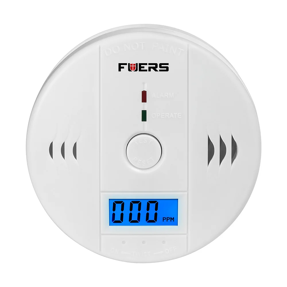FUERS 85 дБ детекторы угарного газа ЖК дисплей фотоэлектрический независимое