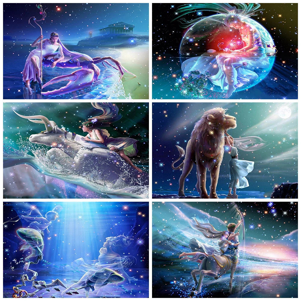 

5D DIY Diamond Painting Twelve Constellations Diamond Embroidery Constellation Story Mosaic Picture Home Decoration Gifts Mural