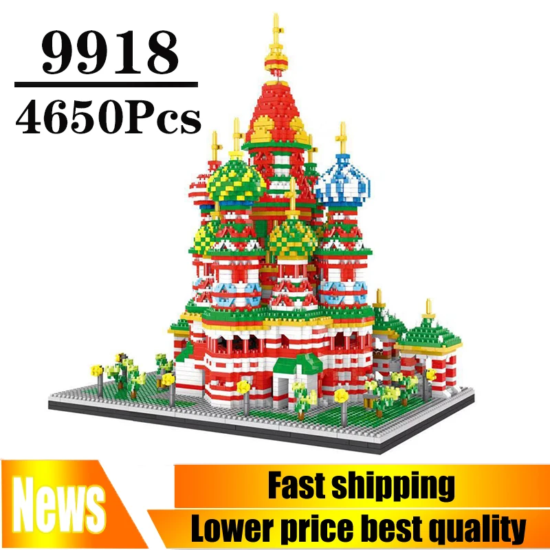 

4650pcs World Famous Architecture Saint Basil's Cathedral Palace 3D Model Diamond Mini DIY Micro Building Blocks Bricks Toy 9918