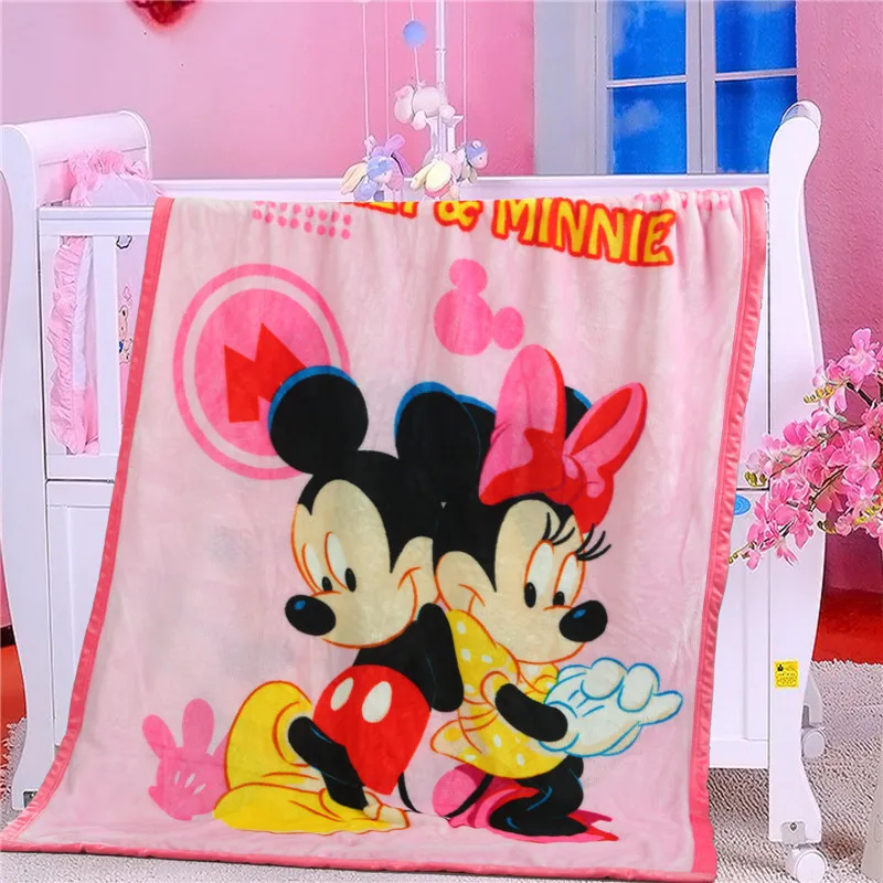 100X140CM Disney детская одежда с рисунком из мультфильмов Микки Маус милый рулон одеяло