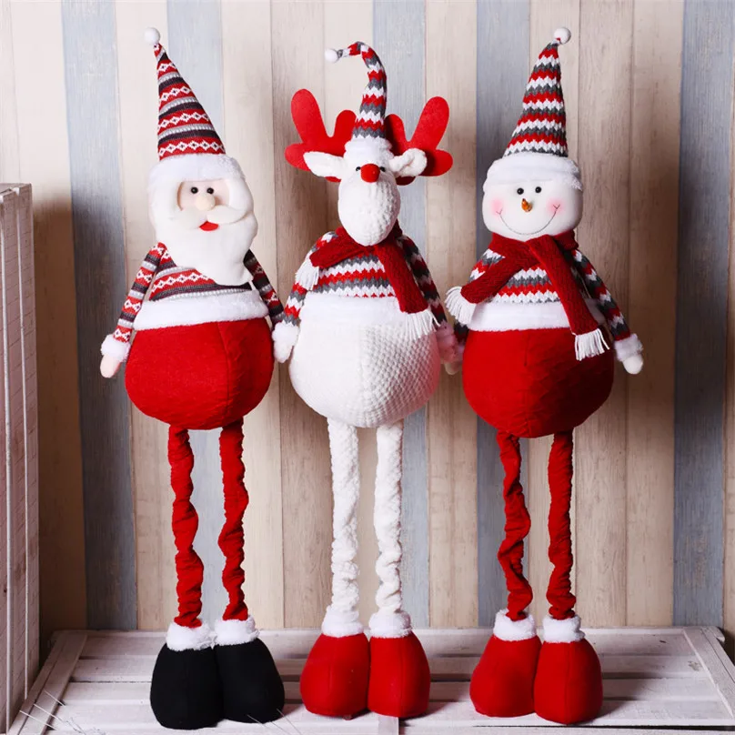 Выдвижная стоящая фигурка красный Санта Клаус Снеговик фигурки лося