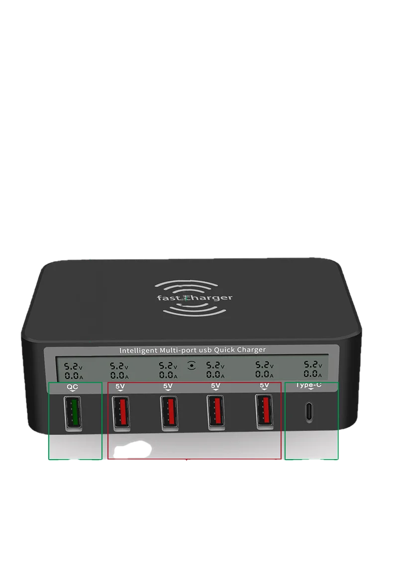 40w 6 ports usb c charger qi wireless charger for iphone11 x xs samsung xiaomi qc3 0 fast charger pd quick charging for xiaomi free global shipping