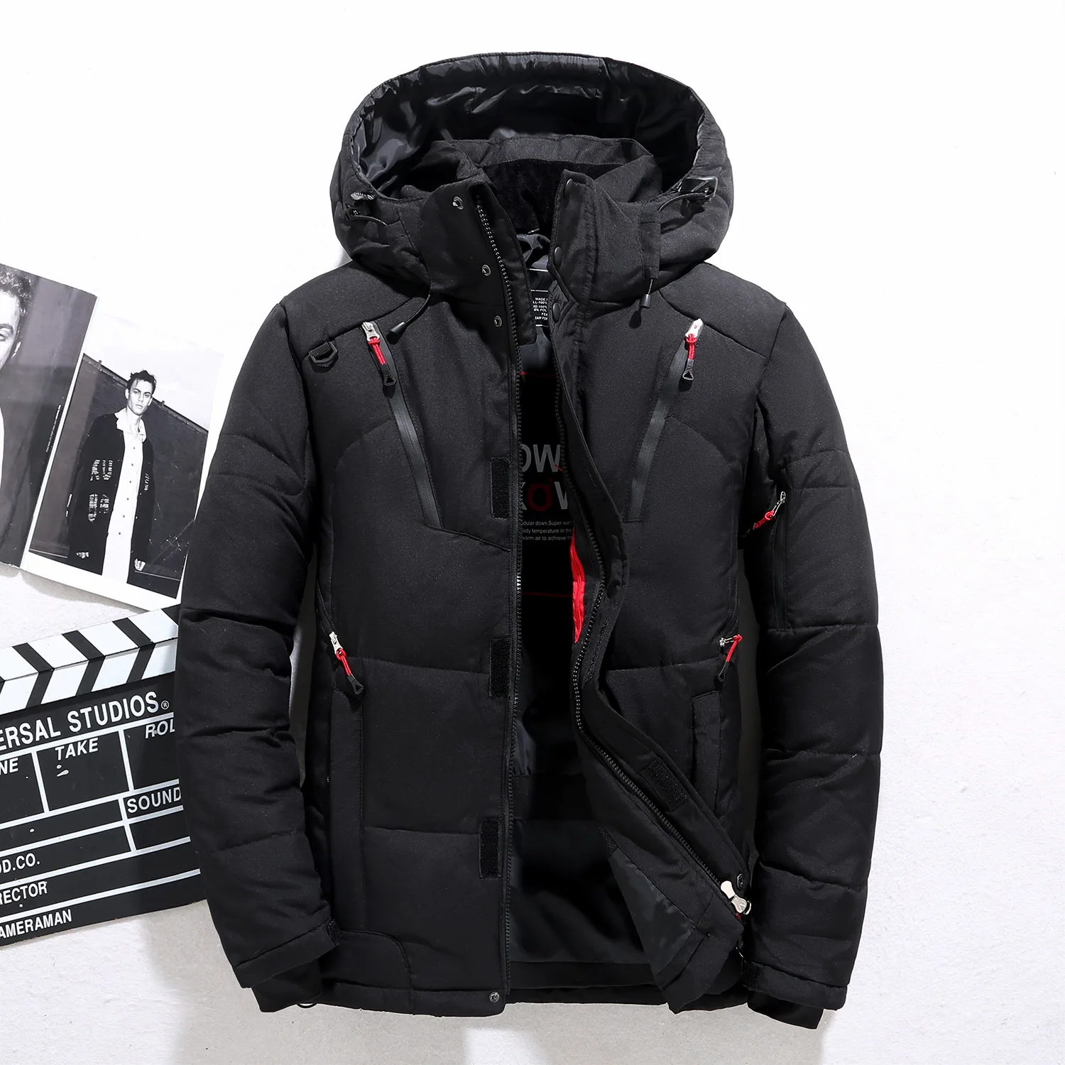 

High Quality Down Jacket Male Winter Parkas Men White Duck Down Jacket Hooded Outdoor Thick Warm Padded Snow Coat Oversize M-4XL