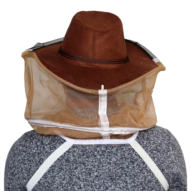 

Beekeeping Hat Beekeeper Cowboy Hat Mosquito Bee Net Veil Full Face Neck Cover Outdoor Bug Mesh Mask Head Protective Cap 양봉모자