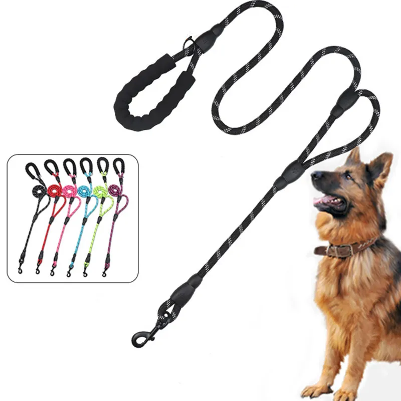 Dog Leash Double Leashes for Large Dogs Walking Nylon Reflective Dog Leashes Pet Products for Dog Soft Handle Leash Pets Chain