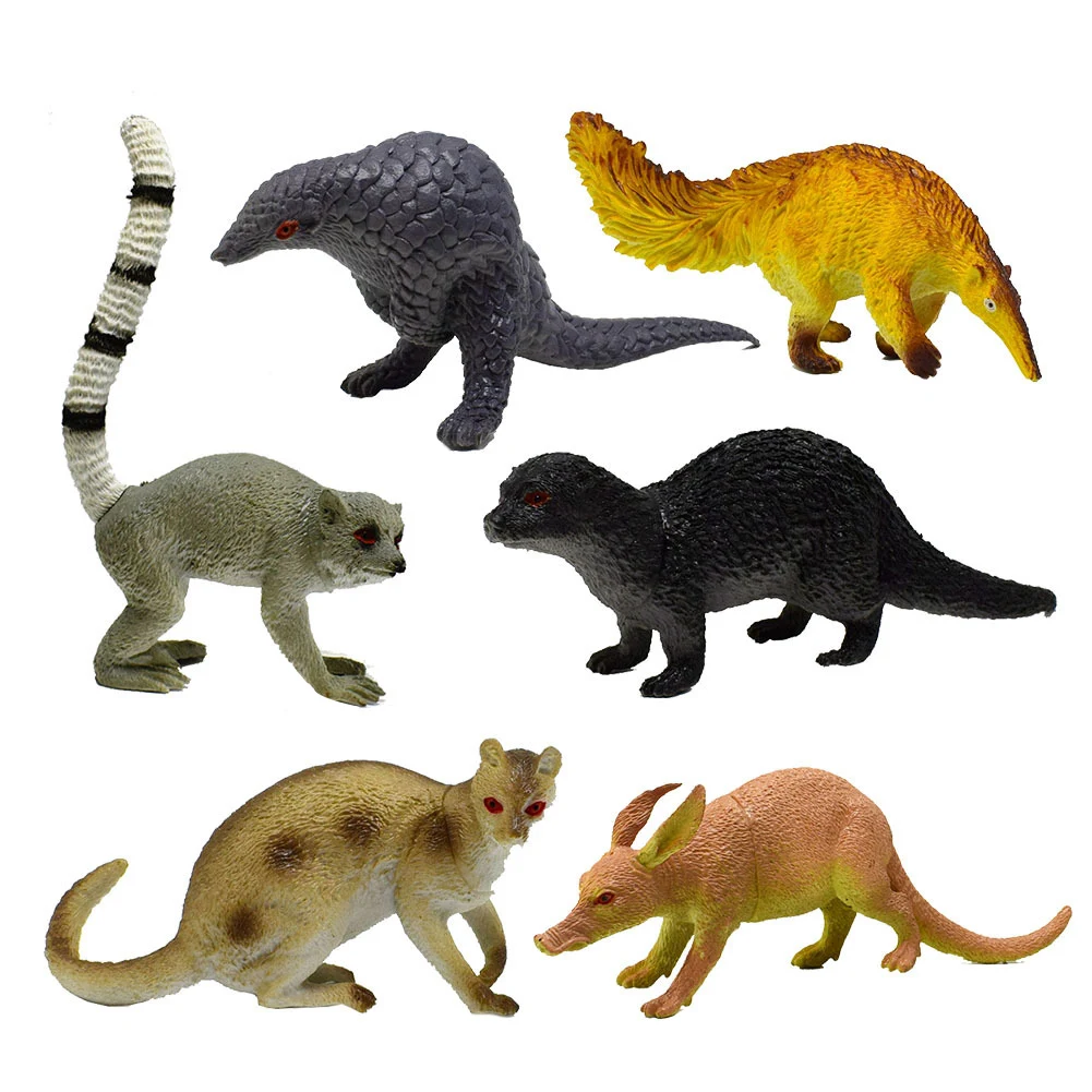 

6Pcs Simulation Bobcat Anteater Wild Animal Model Action Figure Collection Toy Figures Learning Educational Kids Toys