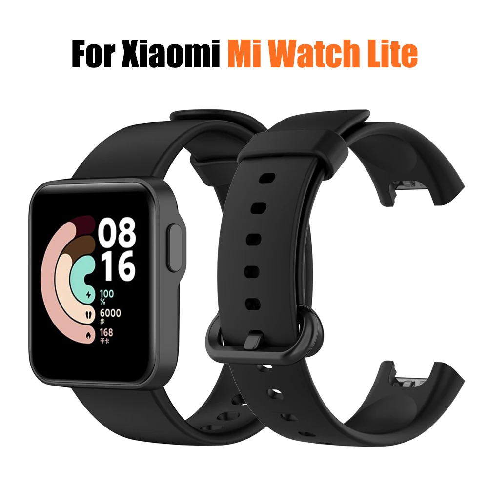 Ремешок силиконовый для Xiaomi Mi Watch Lite однотонный браслет наручных часов умные часы