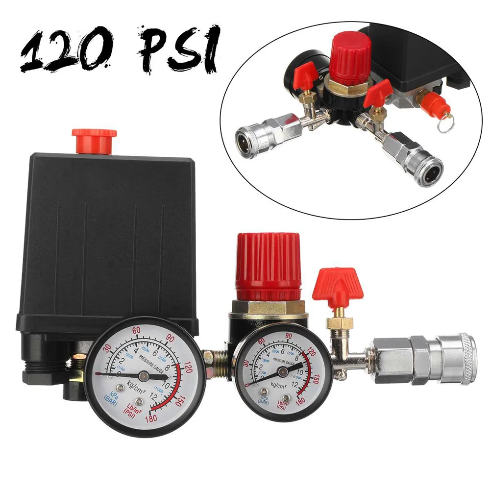 

240V Auto Pressure Switch Air Valve Compressor Control Regulator Gauges Tools