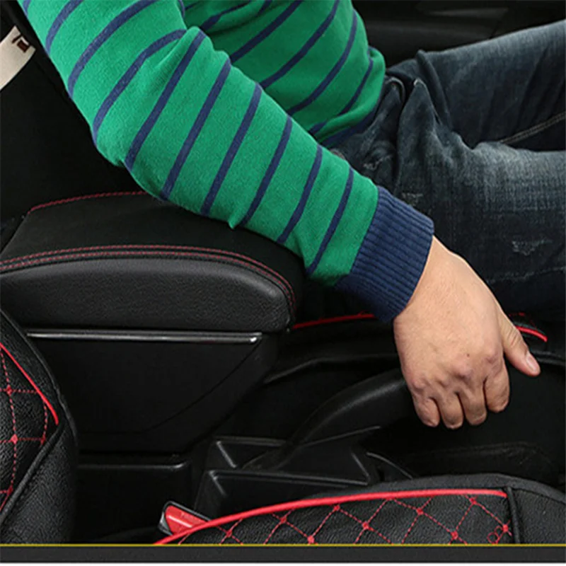 Двухслойный подлокотник для Peugeot 2008 из искусственной кожи USB аксессуары