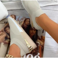running shoes spring 2021 womens sneakers slip on knitted breathable ladies casual sock shoe large size female flats vulcanized