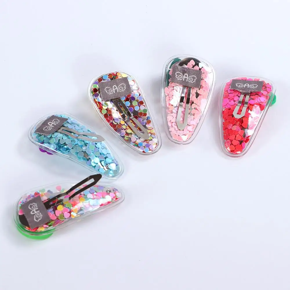 Милый зажим для волос защелкивающаяся заколка зыбучий песок прозрачные сладкие