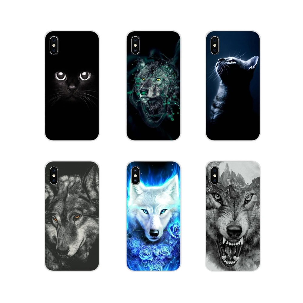 Transparent Soft Skin Case Luxury Animal Head Wolf Cat For Apple iPhone X XR XS MAX 4 4S 5 5S 5C SE 6 6S 7 8 Plus ipod touch | Мобильные