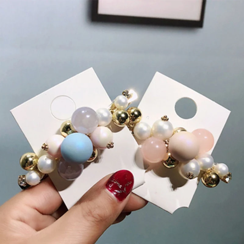 

Korean Sweet Imitation Pearl Spring Clip Hairpin Rhinestone Barrettes for Women Headwear Hair Accessories Girl's Hairgrips