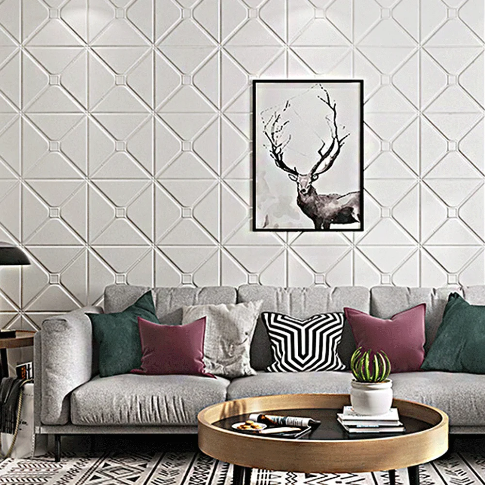 12pcs self adhesive foam wallpaper 3d wall panel living room 3d wall stickers bedroom kids room brick papers home decoration free global shipping