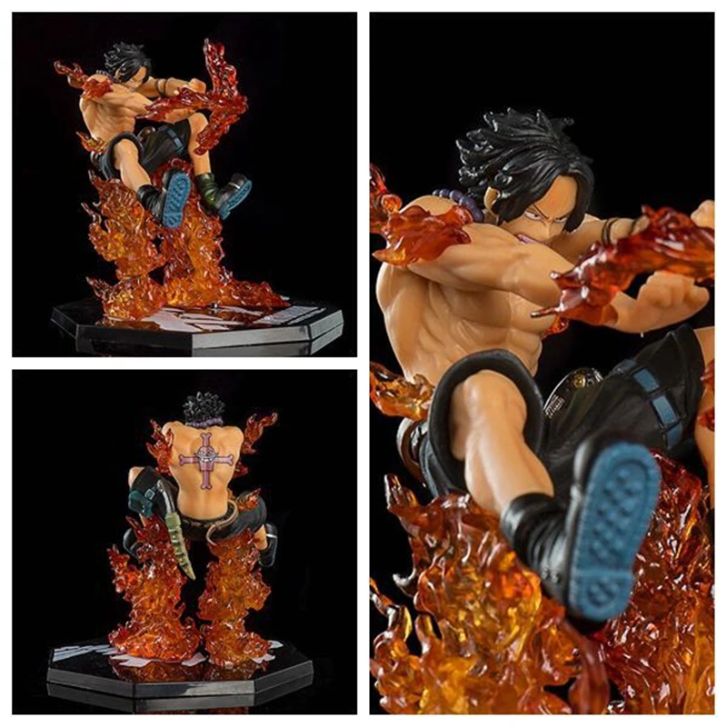

Cute Anime One Piece Portgas D Ace Battle Ver. PVC Action Figure Collection Model Mera-mera Fruit Kids Toys Doll 17cm